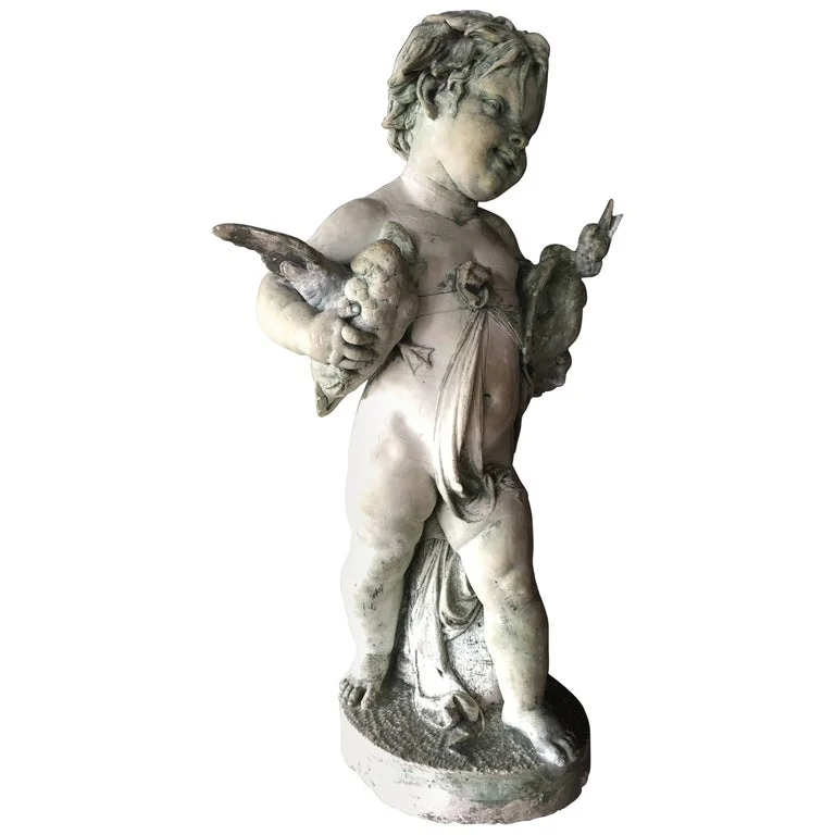 French antique statue Enfants aux Canards 19th century France