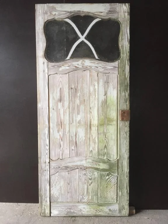 French antique wood door Art Nouveau 1900s France