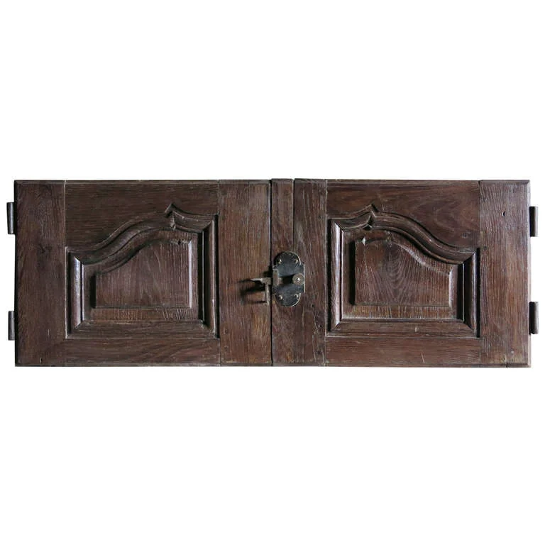 French antique wood doors cupboard Louis XV Style 18th century France