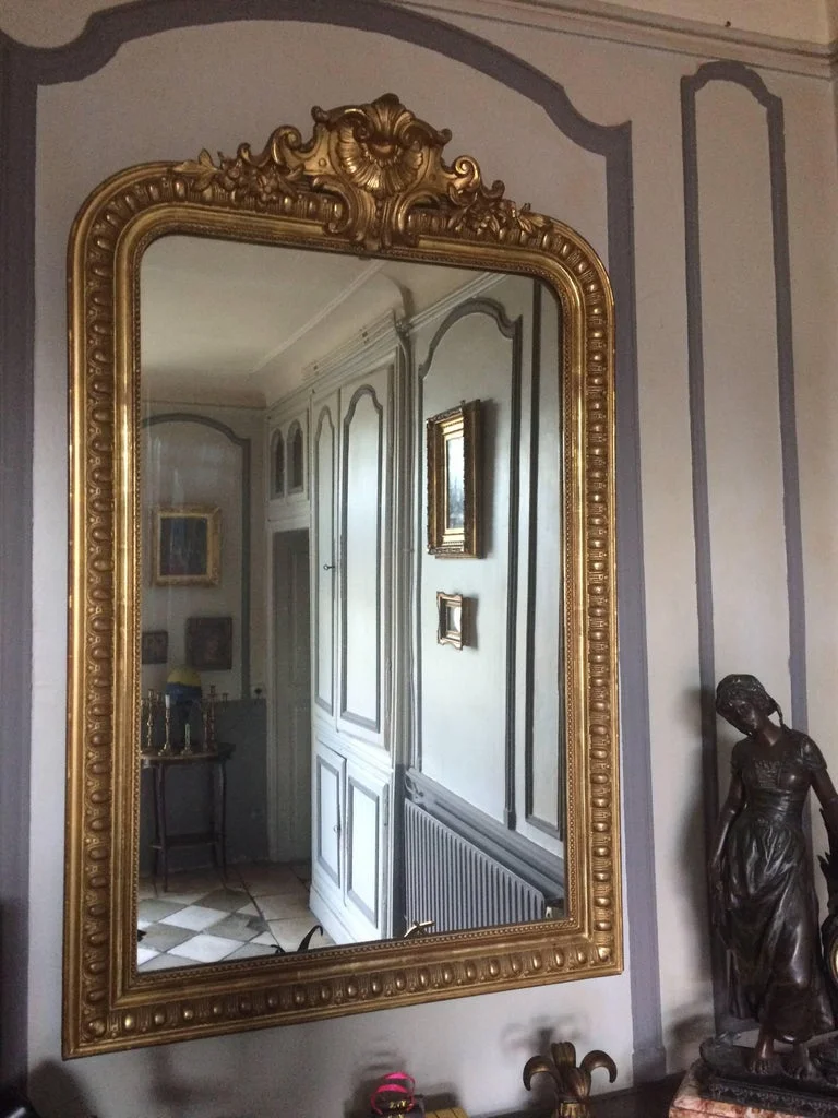 French antique mirror Louis XV Style in wood 19th century France