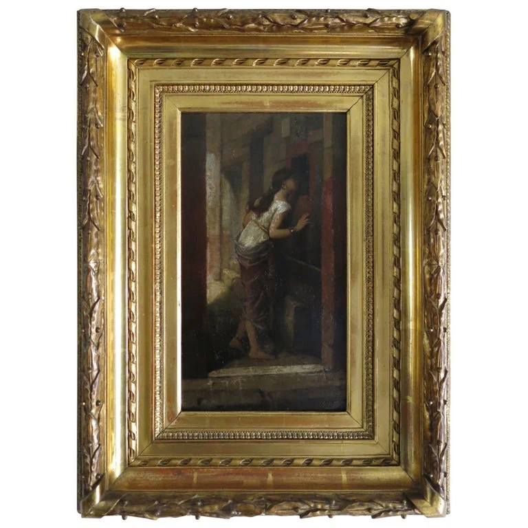 Art museum Pompei painting 19th century signed