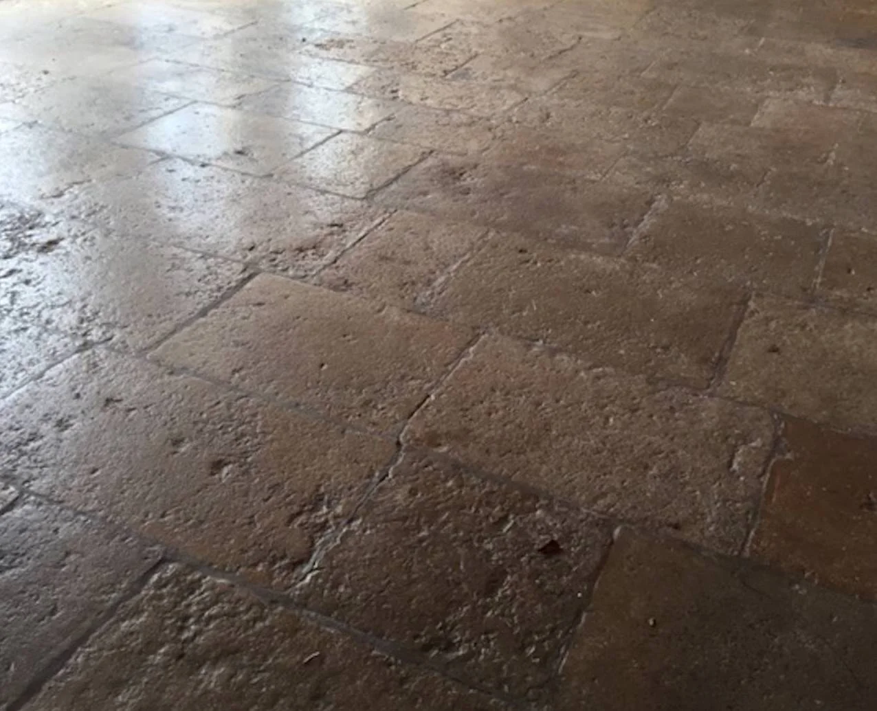 French antique limestone Dalles de Bourgogne flooring 18th century France