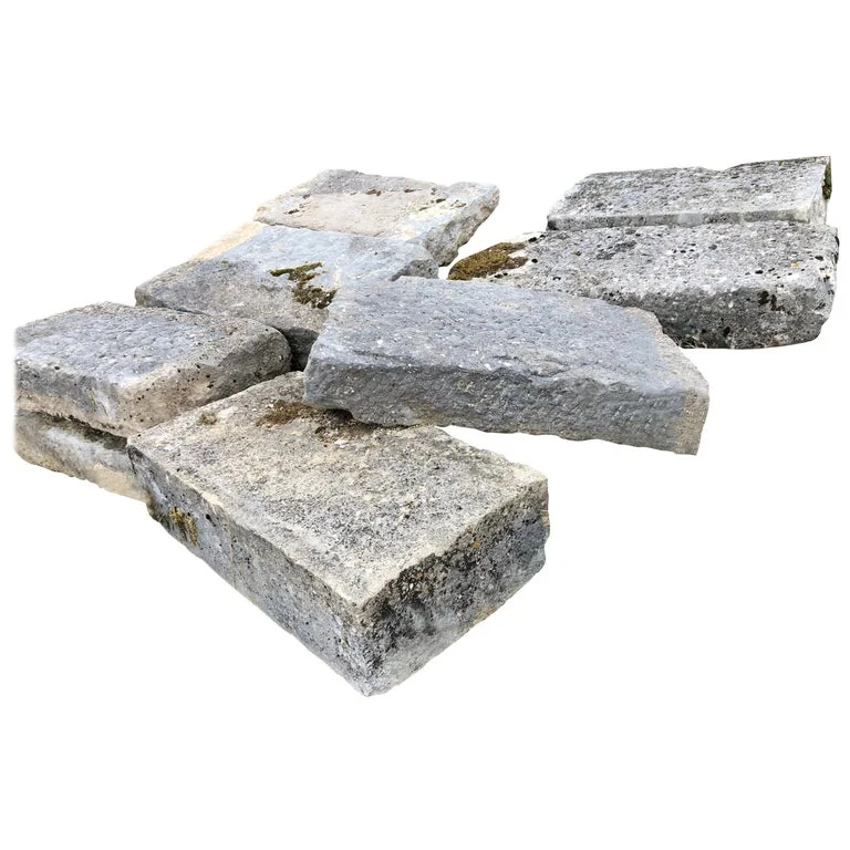 French antique limestone flooring 17th century France