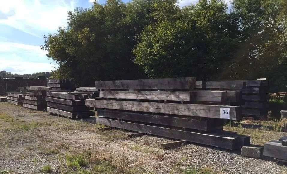 French antique wood oak beams 20th century France