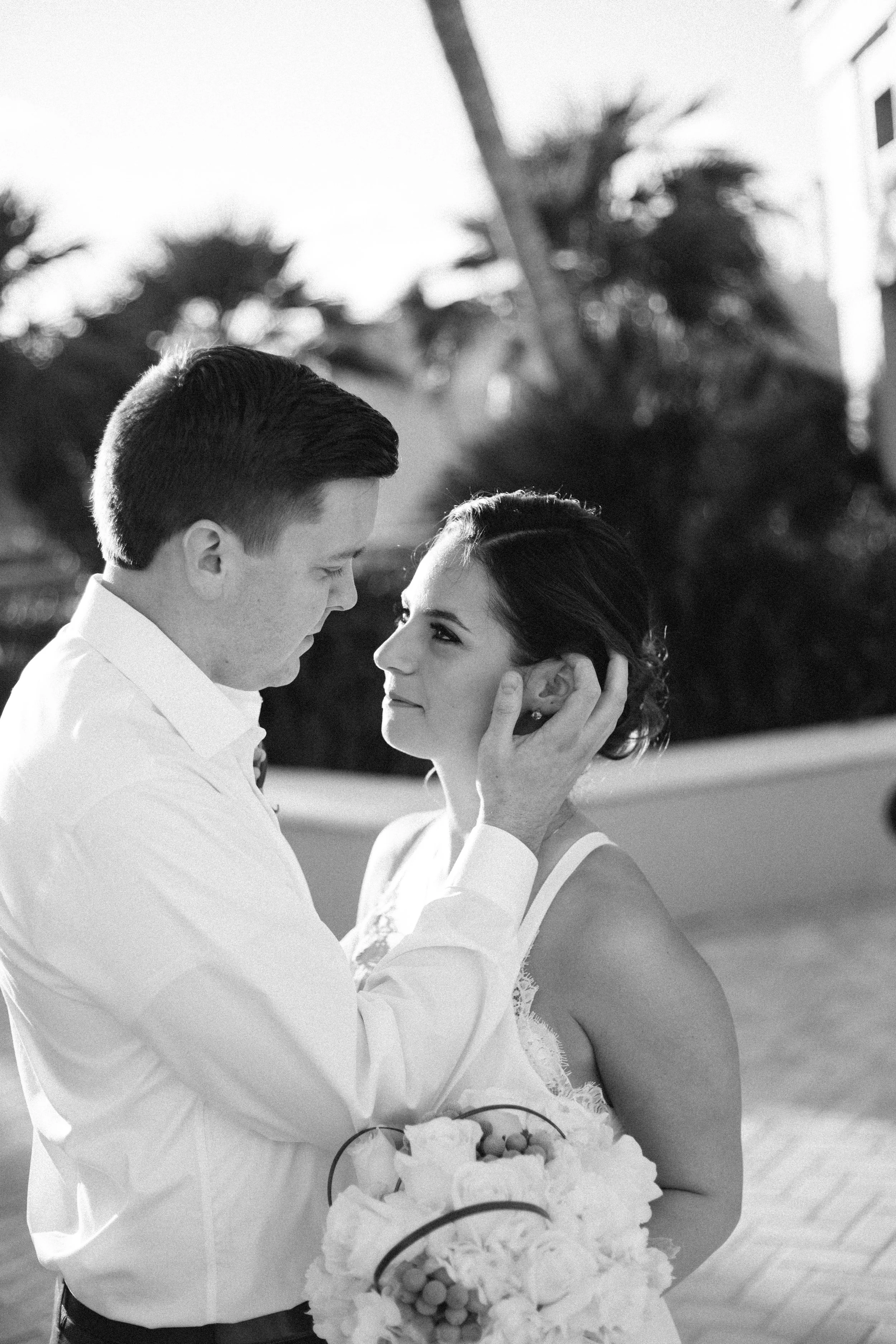 Beautiful, sunny, and intimate Florida beach wedding at Sunset. Documentary Wedding photographer for the genuine couple in love.