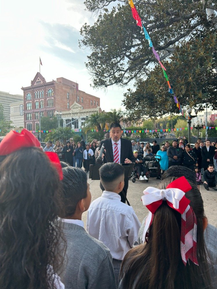 Olvera Street, Dec. 3, 2023, with Immaculate Conception kids