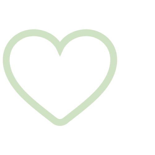 A light green heart outline