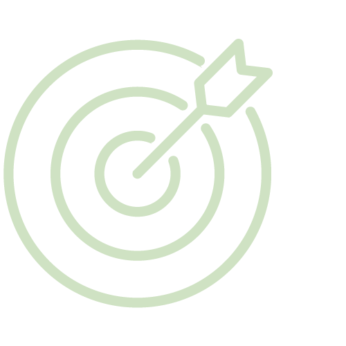 A green target with an arrow hitting the bullseye.