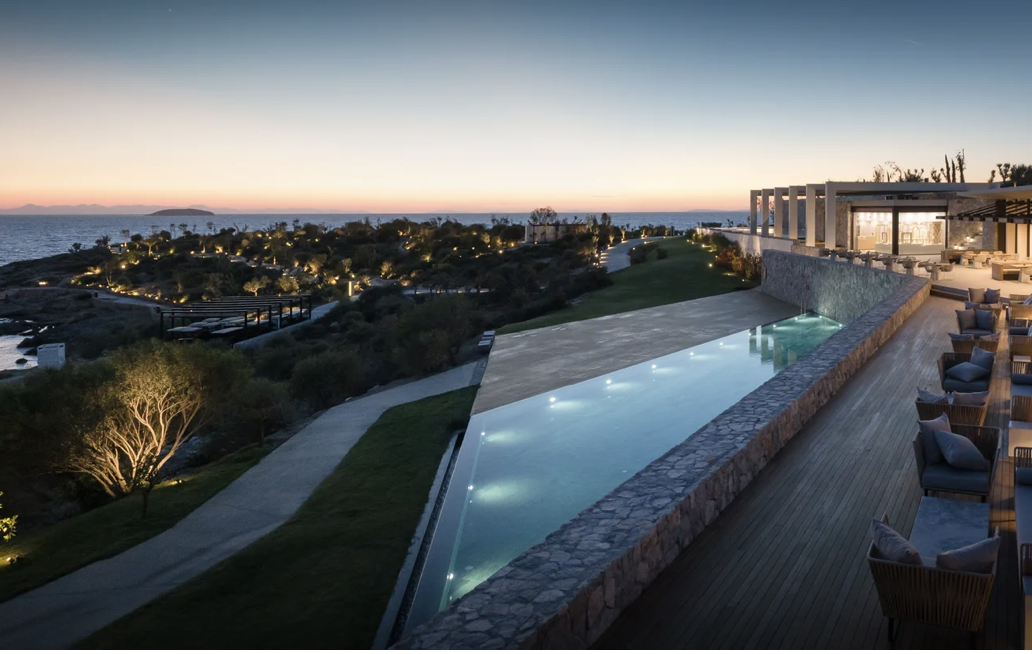 Six Senses Kaplankaya pool at sunset