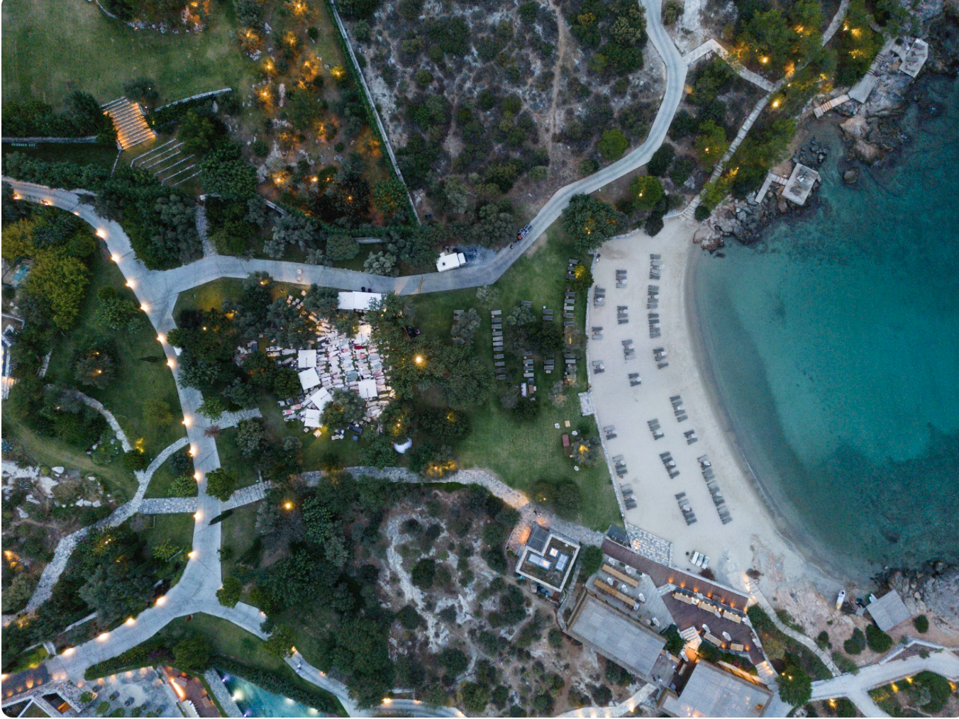 Aerial Kaplankaya at night