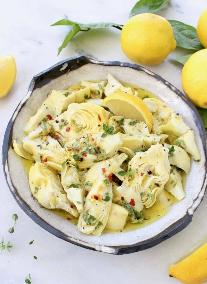Going gluten free? Serve marinated artichoke hearts, always a favorite.