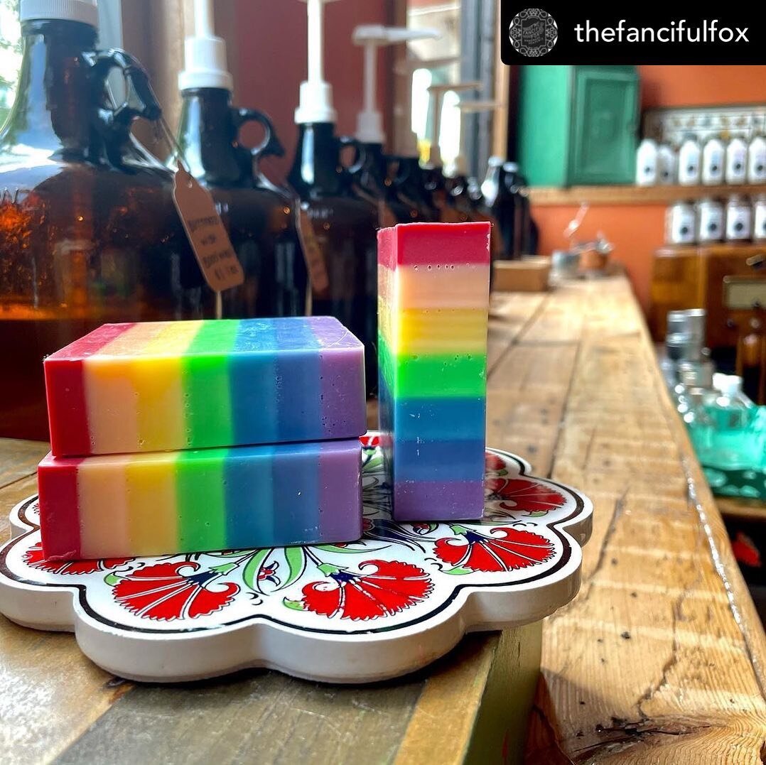 Look at these beautiful soaps handmade by @thefancifulfox 😍🤩😍 (HV Vegfest 2017 vendor!) 🙌🌻🙌🌻🙌Reposted  @withregram &bull; @thefancifulfox Hey folks🥰 The Rainbow soap is now cured and ready just in time for pride! Special things take time don