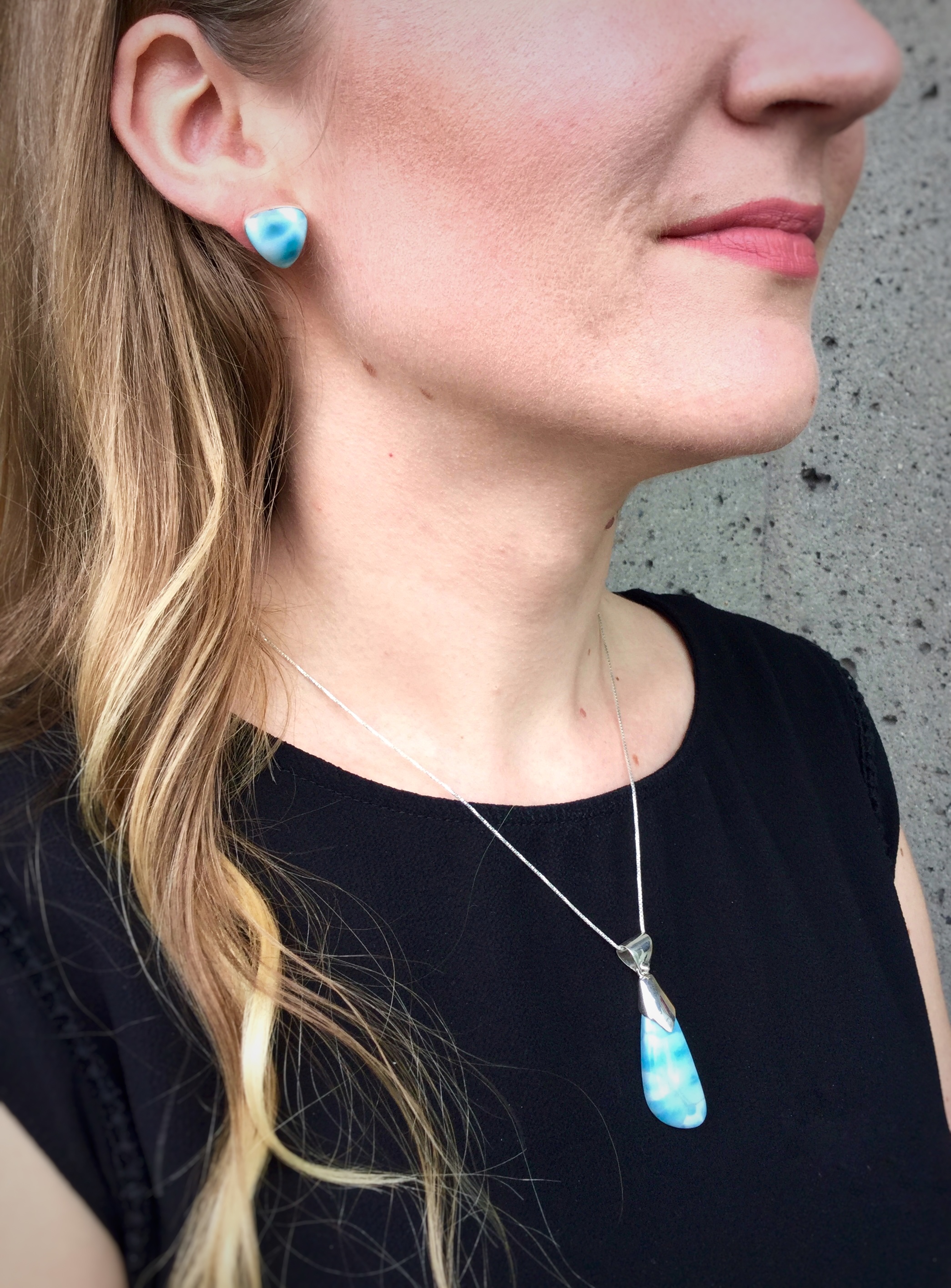 Larimar Triangle Studs Model.jpg