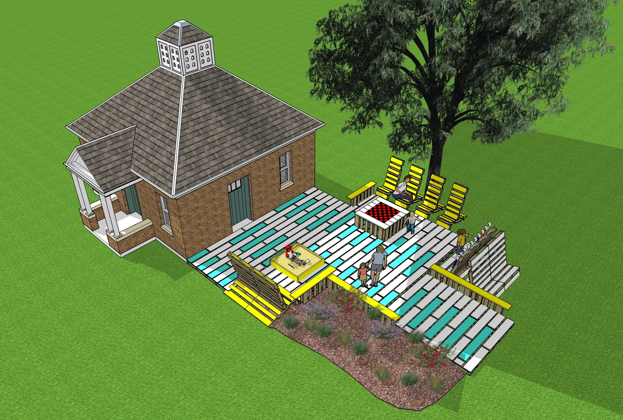 Temporary Pallet Patio 