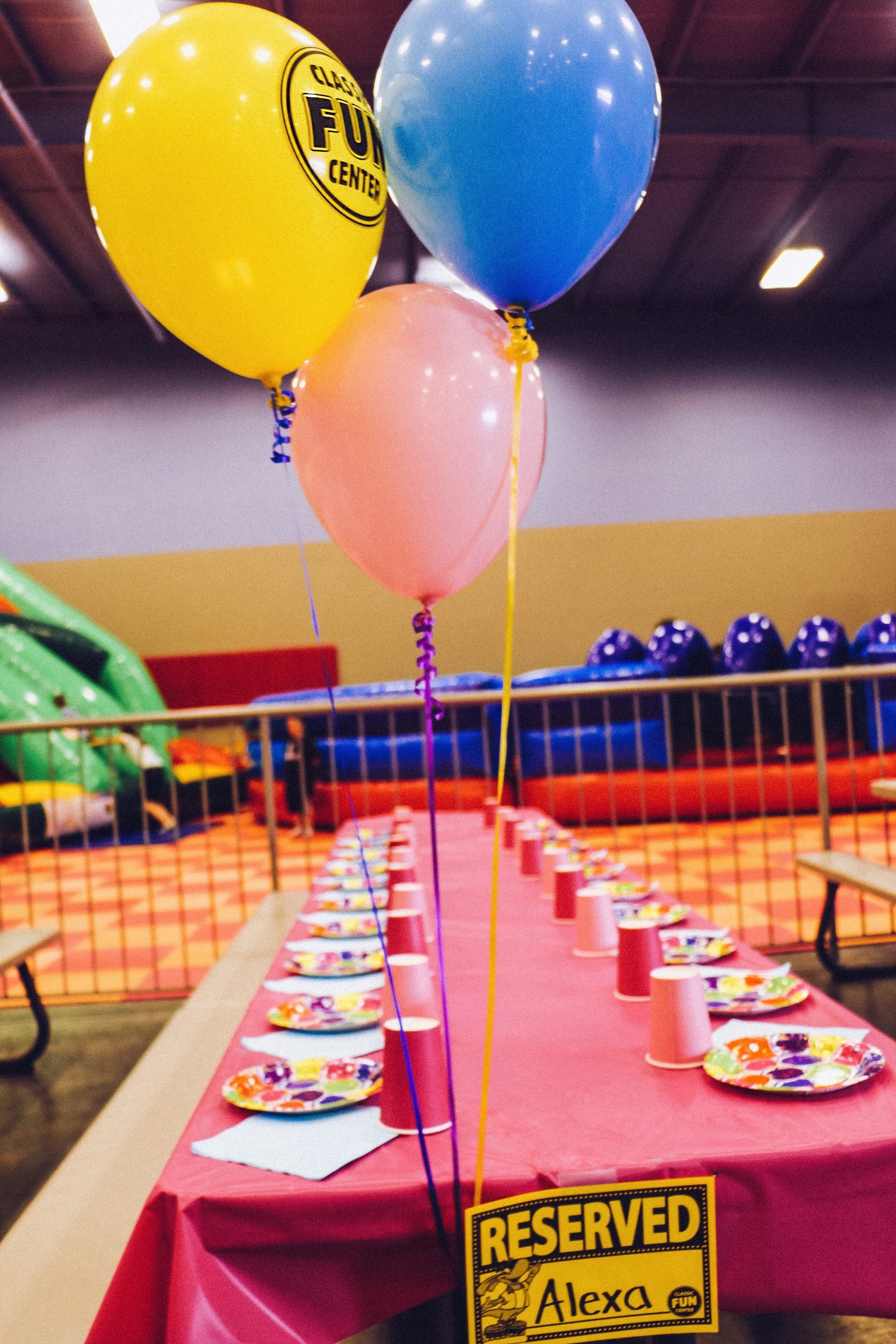 reserved classic fun center birthday party table 
