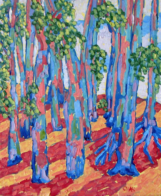 Eucapyptus at Hearst Beach, oil, 24x20