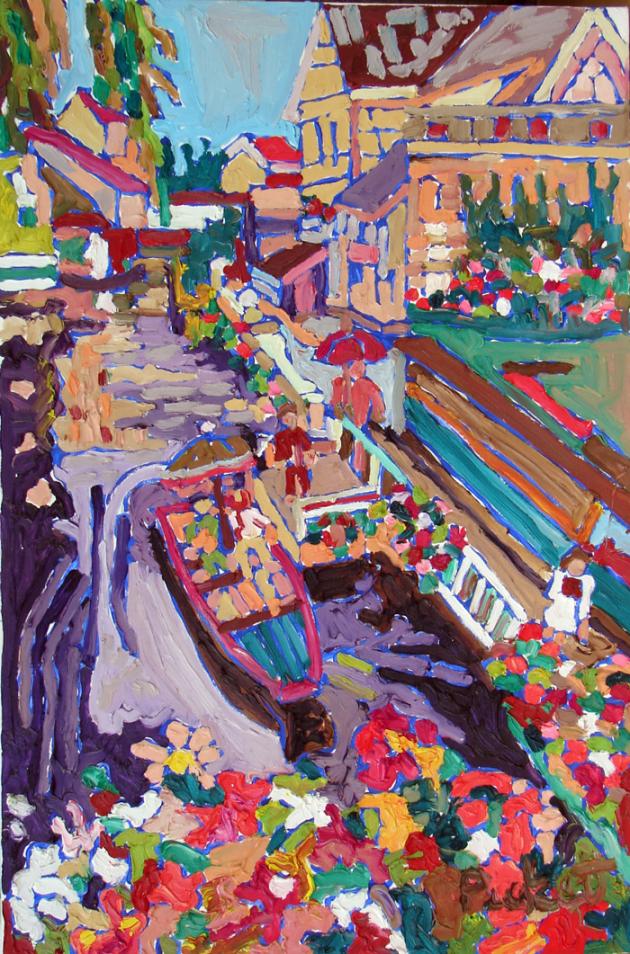 Flowery Canal, acrylic, 36x24