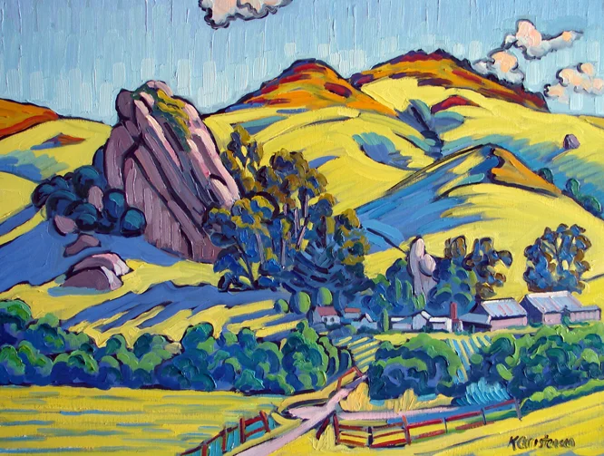 Yellow Hills, Oil, Big Rock, 30 x 40