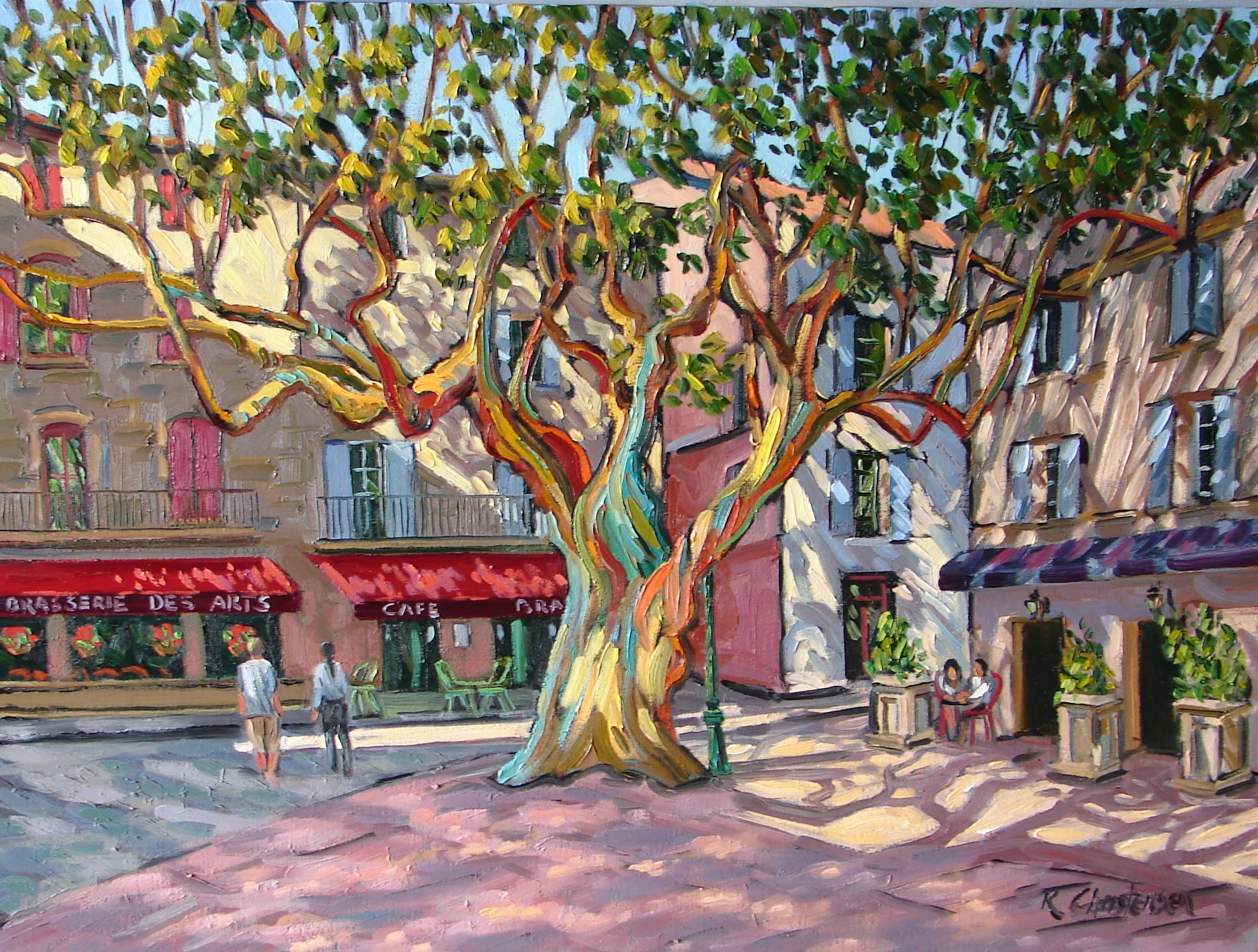 Provençal Plaza, Oil, 30 x 40