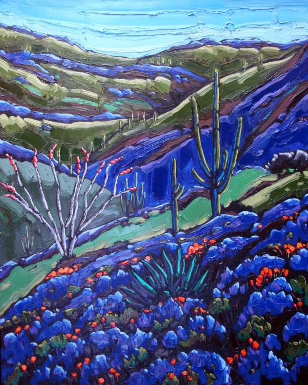 Among the blue lupines, 24".x 20"