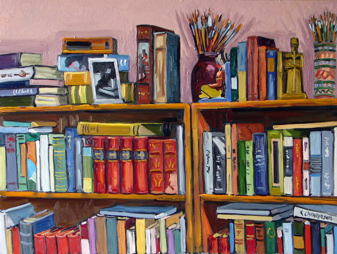 My Bookshelves, oil, 30x40