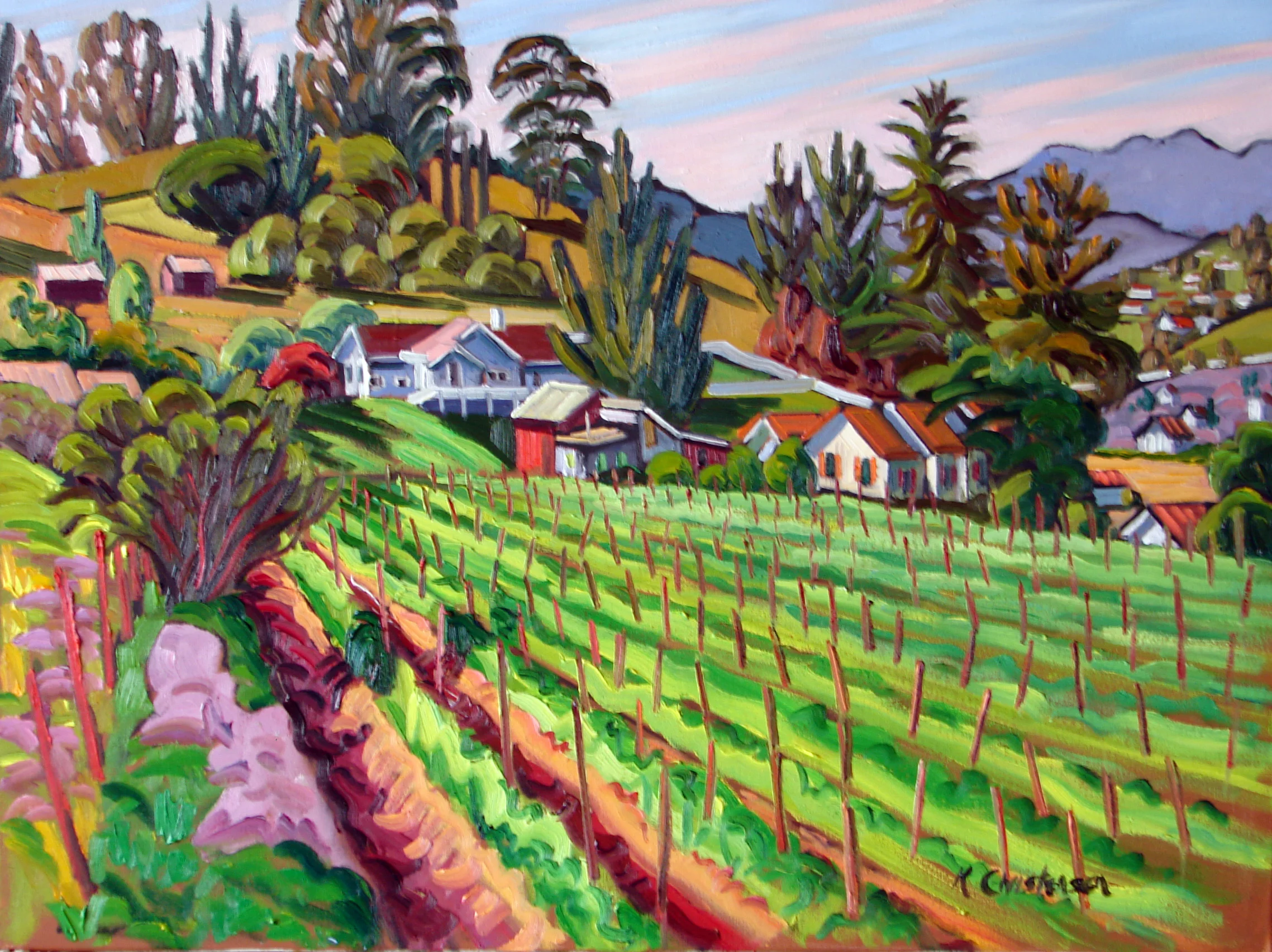 Springtime Ranch, oil, 30x40