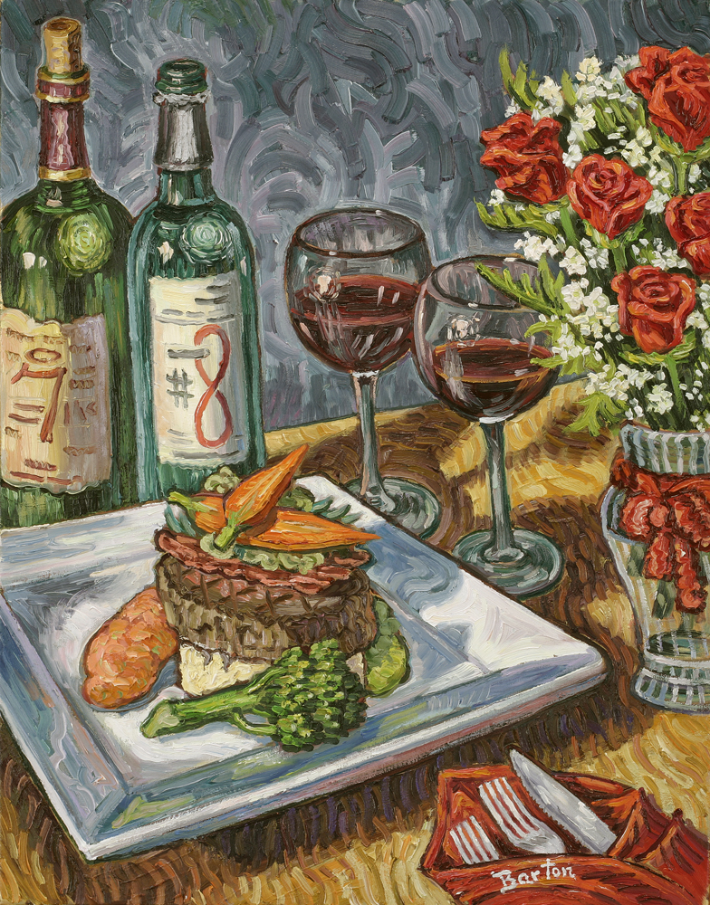 Still Life with Wine, oil