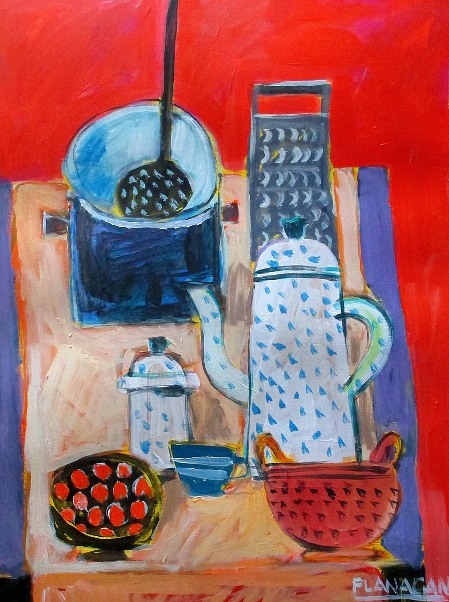 THE SPECKLED POT  Acrylic/Paper  24" x 18"