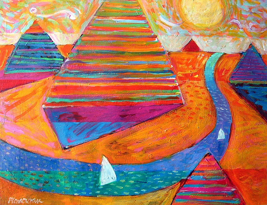 VALLEY OF THE KINGS Acrylic/Paper 28" x 22"