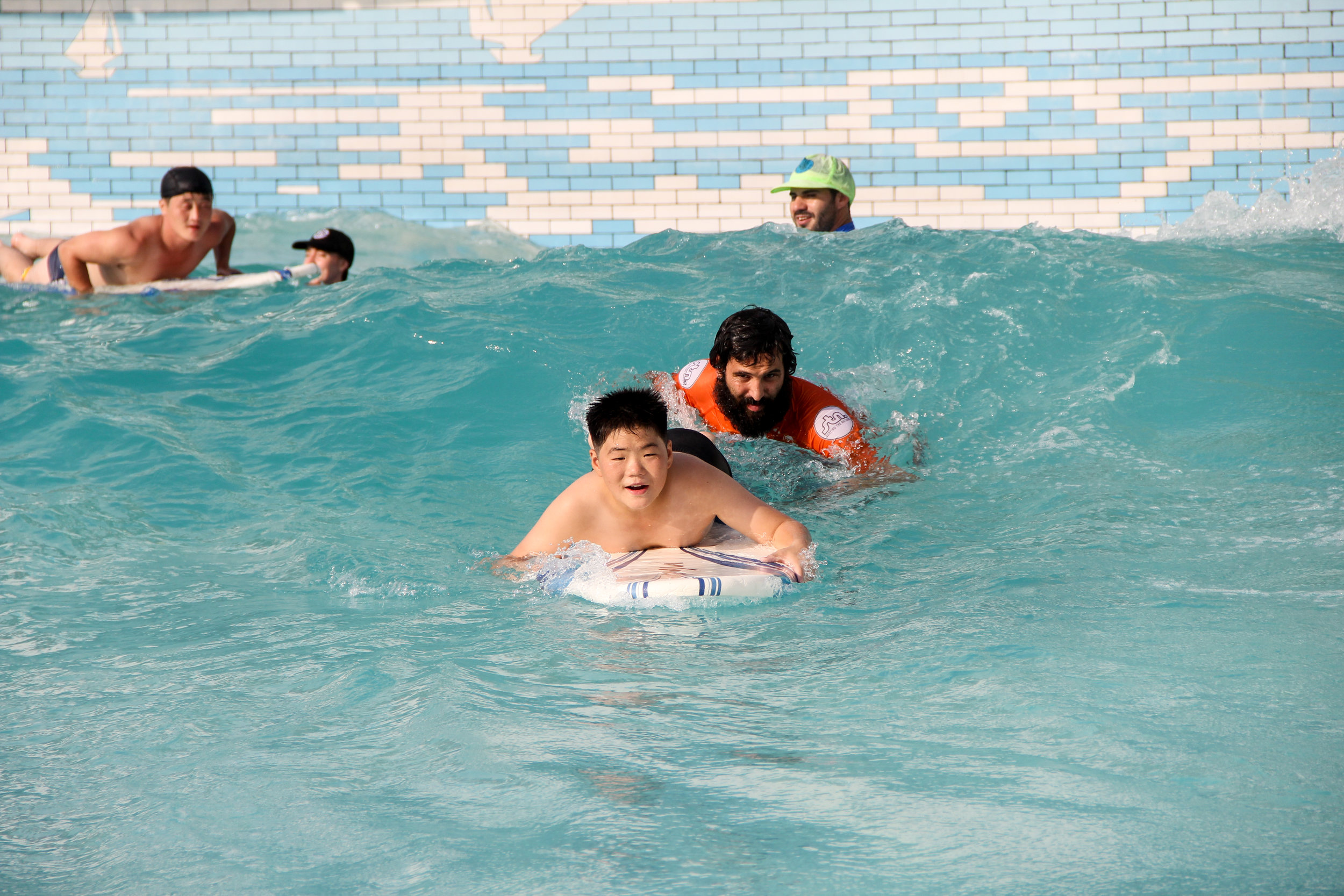  Pyongyang is home to one of the worlds biggest waterparks. It has a small man mad wave pool. We get to share surfing with literally hundreds of locals each year.&nbsp; 