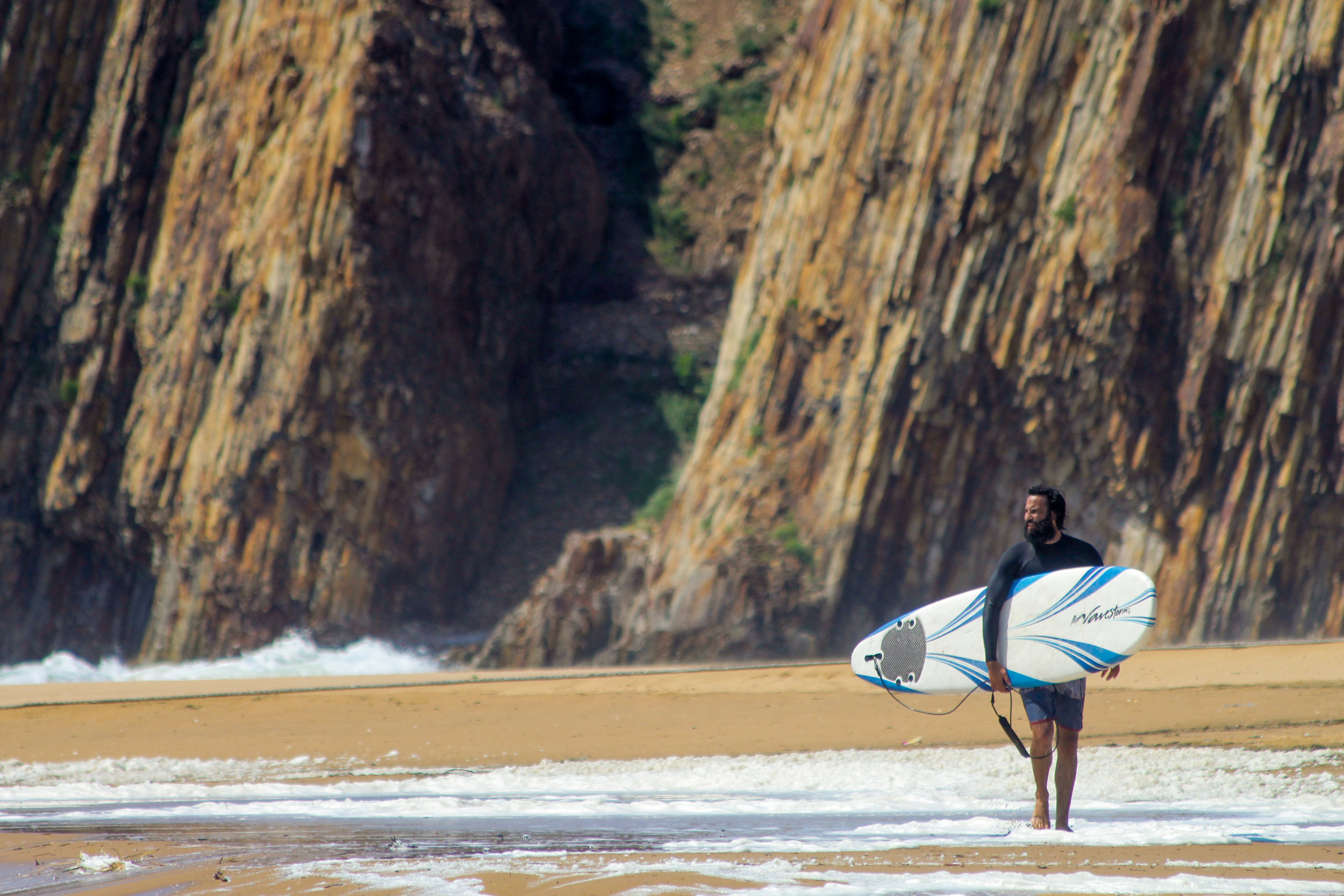 On our very last full day on the coast, we got a big, stormy swell. Wavestorms in closeout beach breaks in DPRK... sure, why not?