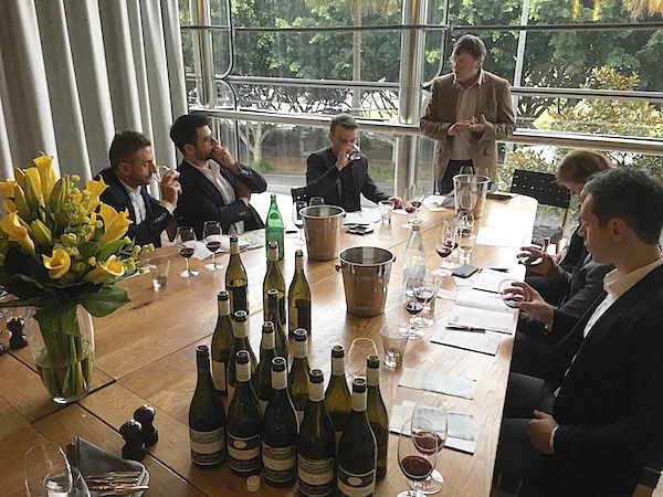 Lindsay McCall presenting his Paringa Estate Wines and philosophy to Sydney Sommeliers.