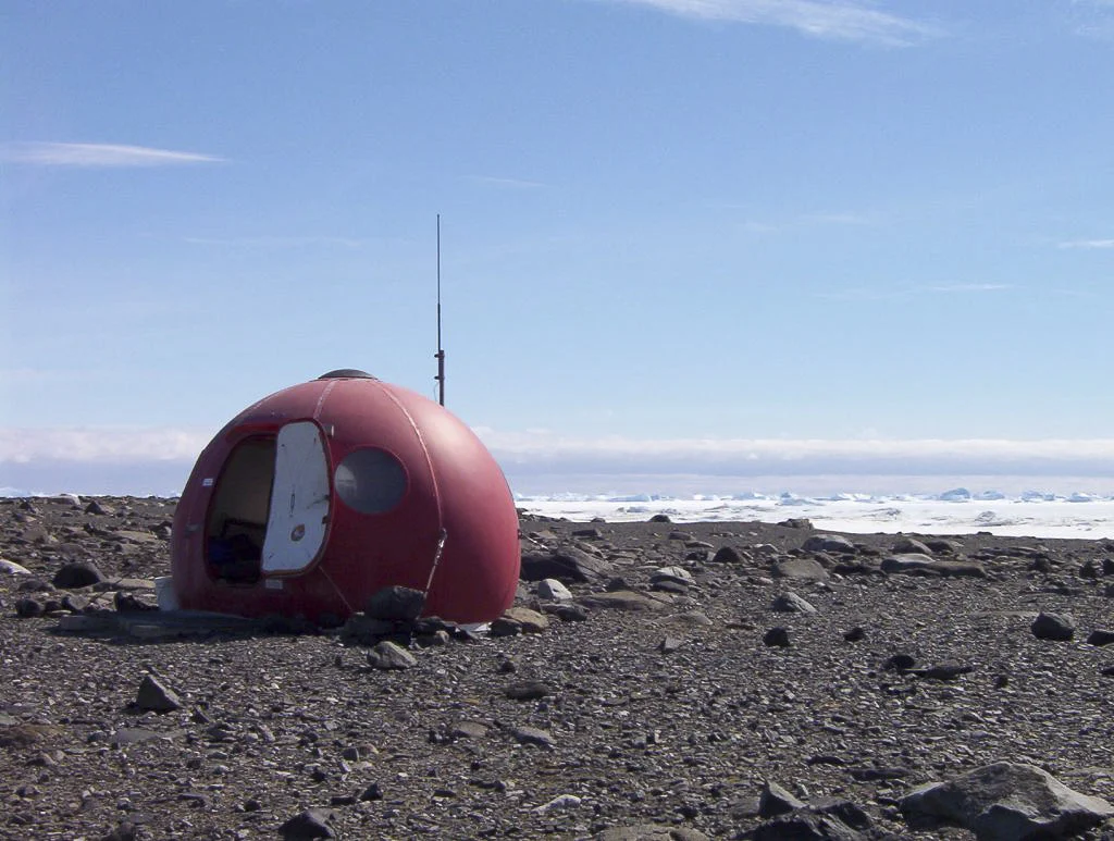 Hut at Rookery Lake, Davis Station, Antarctica. 