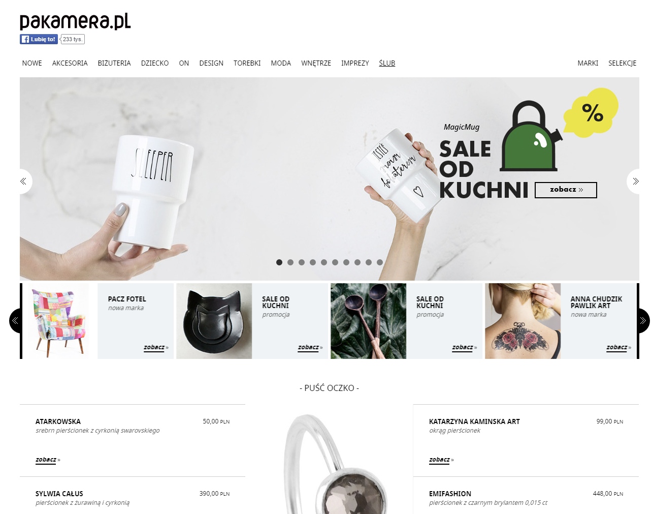 Serwis pakamera oferuje niepowtarzalne produkty, takie jak biżuteria, kolczyki czy torebki.