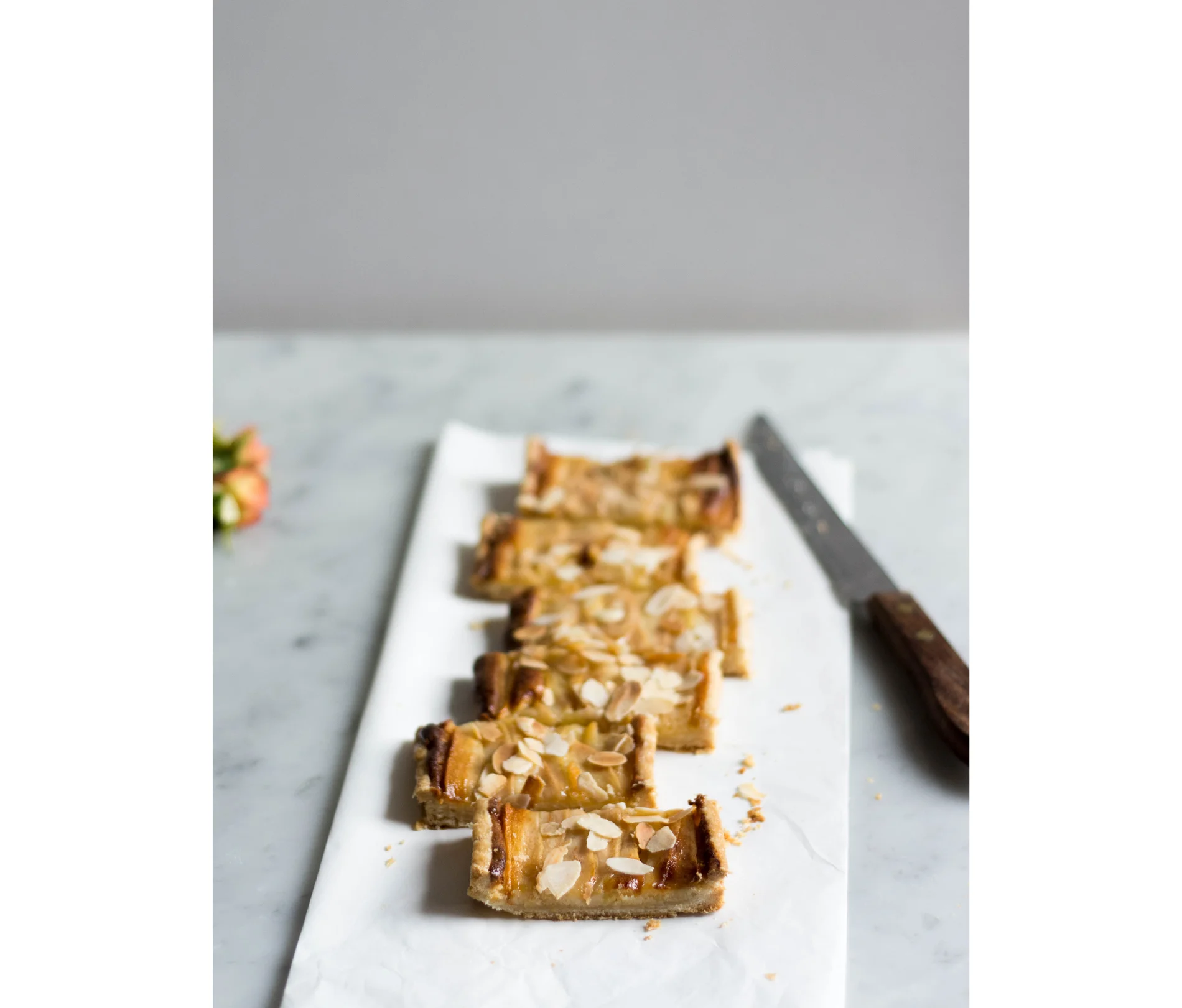pear frangipane slices