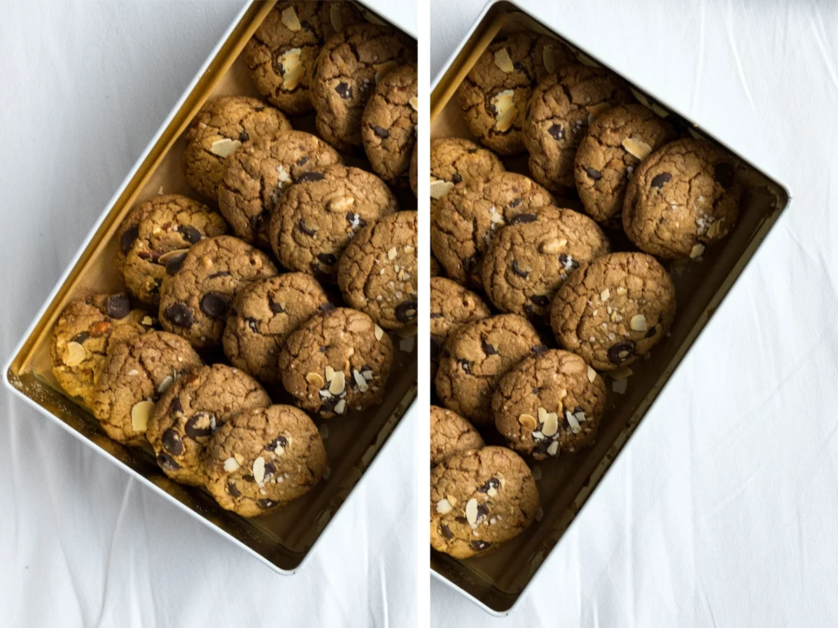 almond chocolate chip cookies