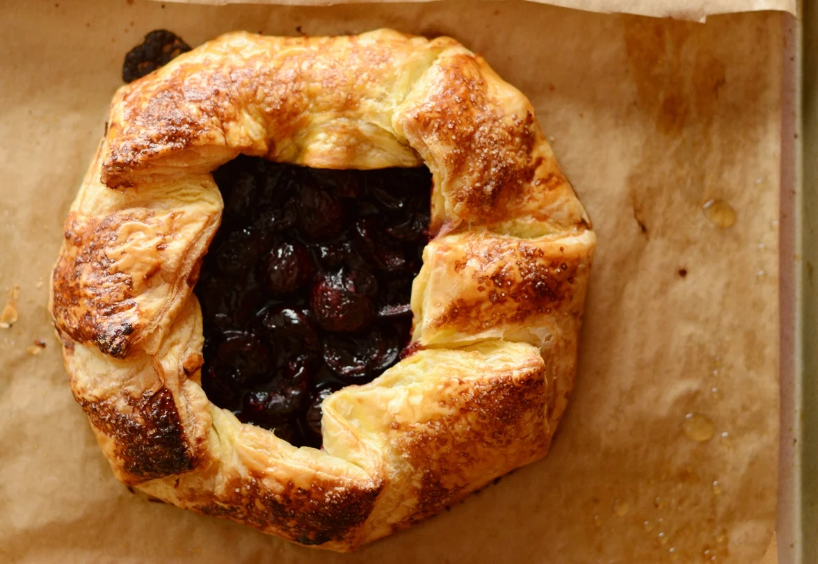 cherry puff pastry galette