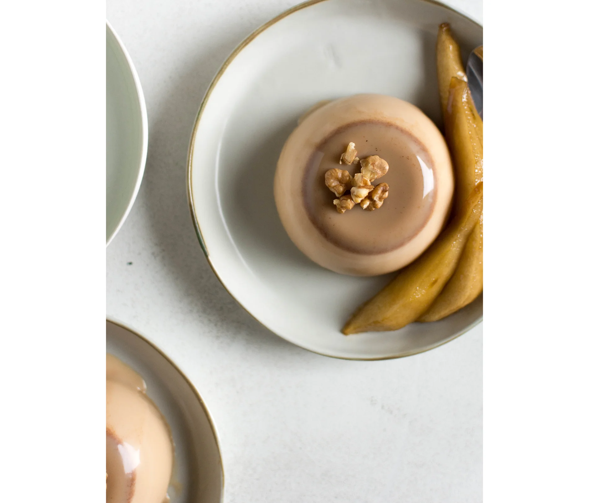 chai panna cotta w/ caramelized pears