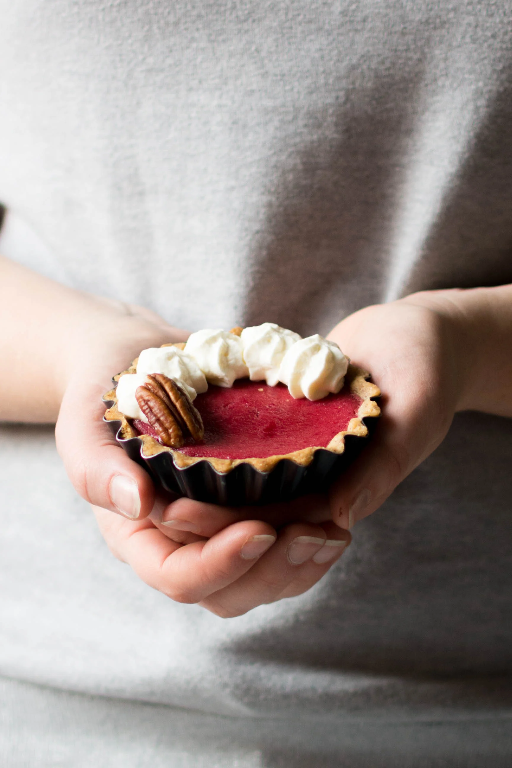 cranberry curd tartlets w/ pecan crust