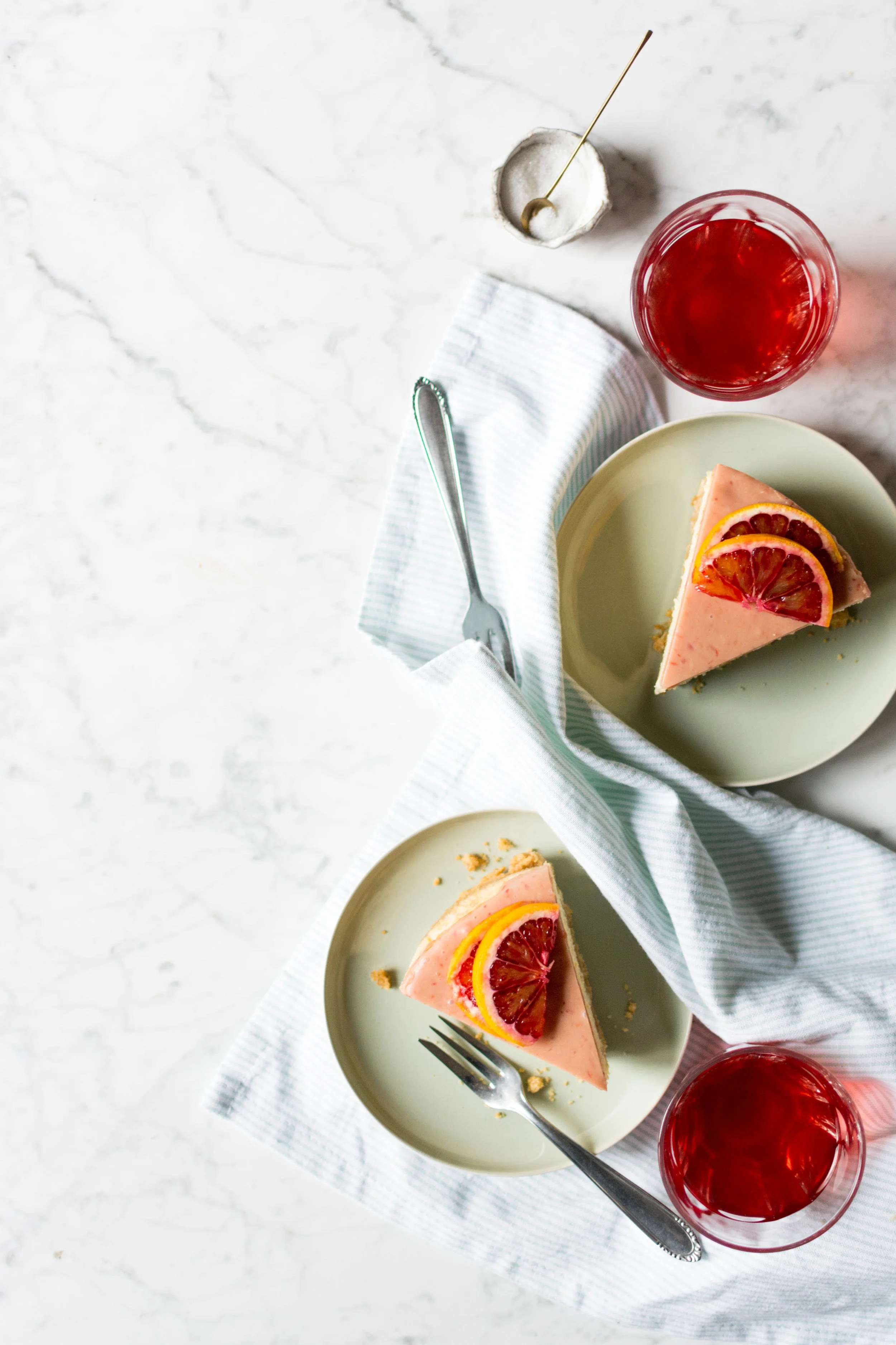 blood orange & white chocolate cheesecake