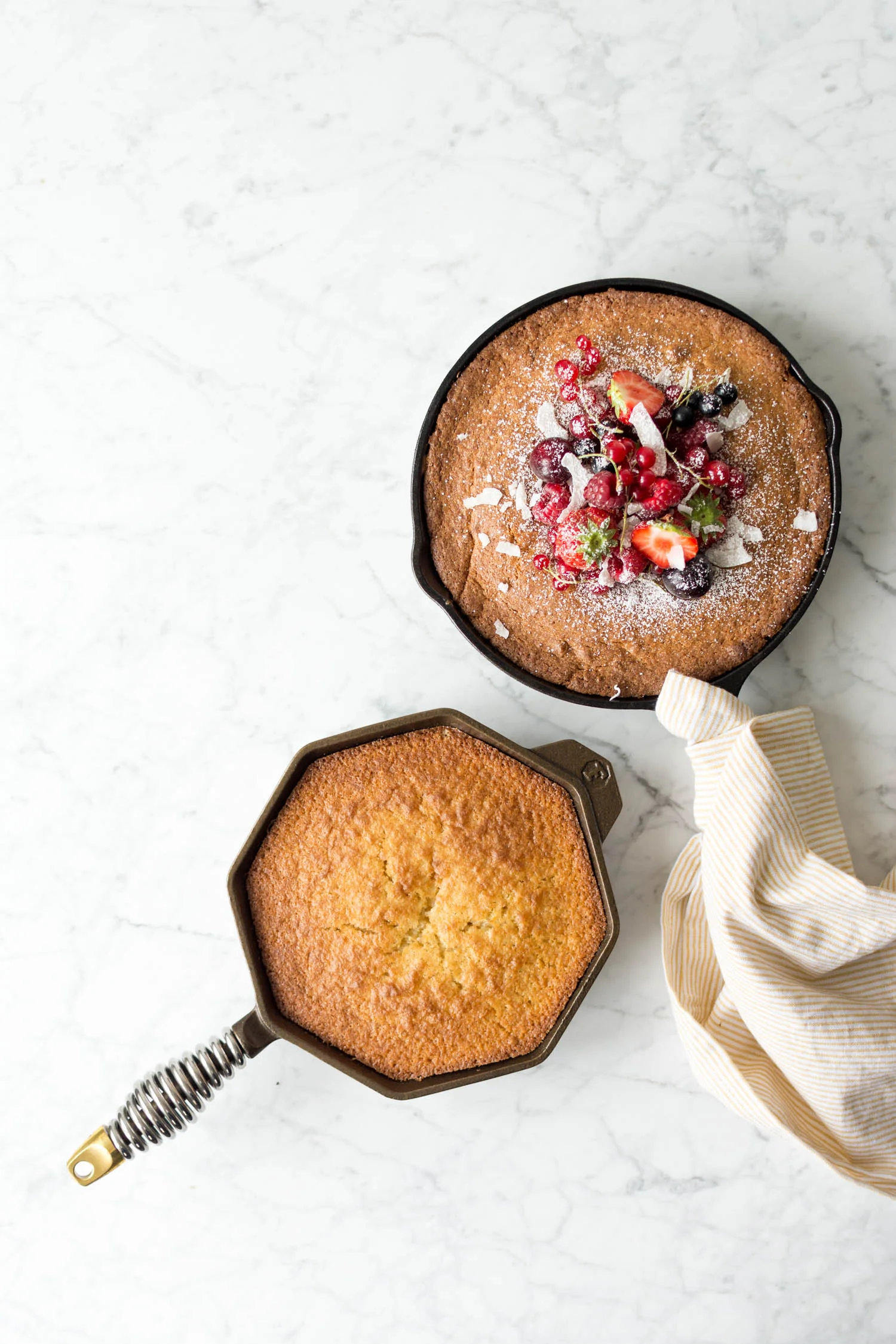 berry coconut skillet cake