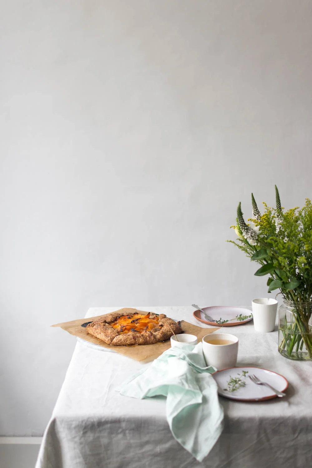 apricot & orange thyme galette w/ rye crust