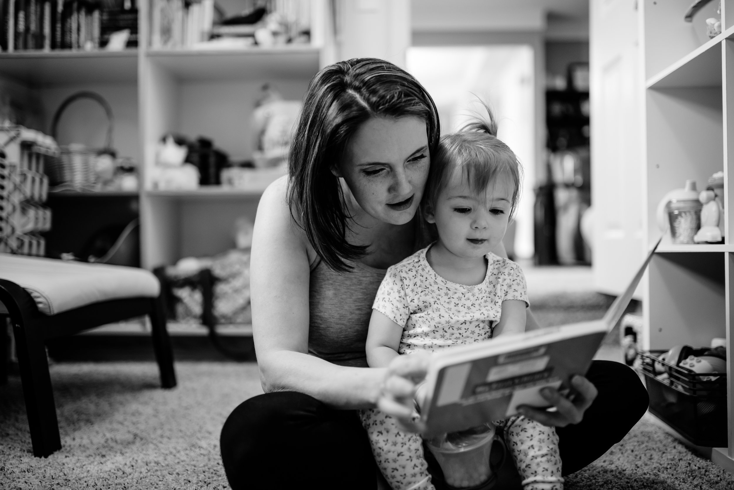 Mom and daughter read