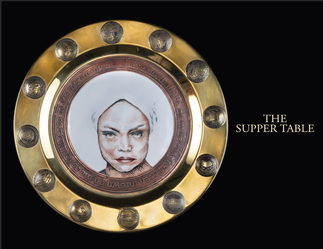 The plate from Mana Hewitt’s place-setting honoring the legendary Eartha Kitt.