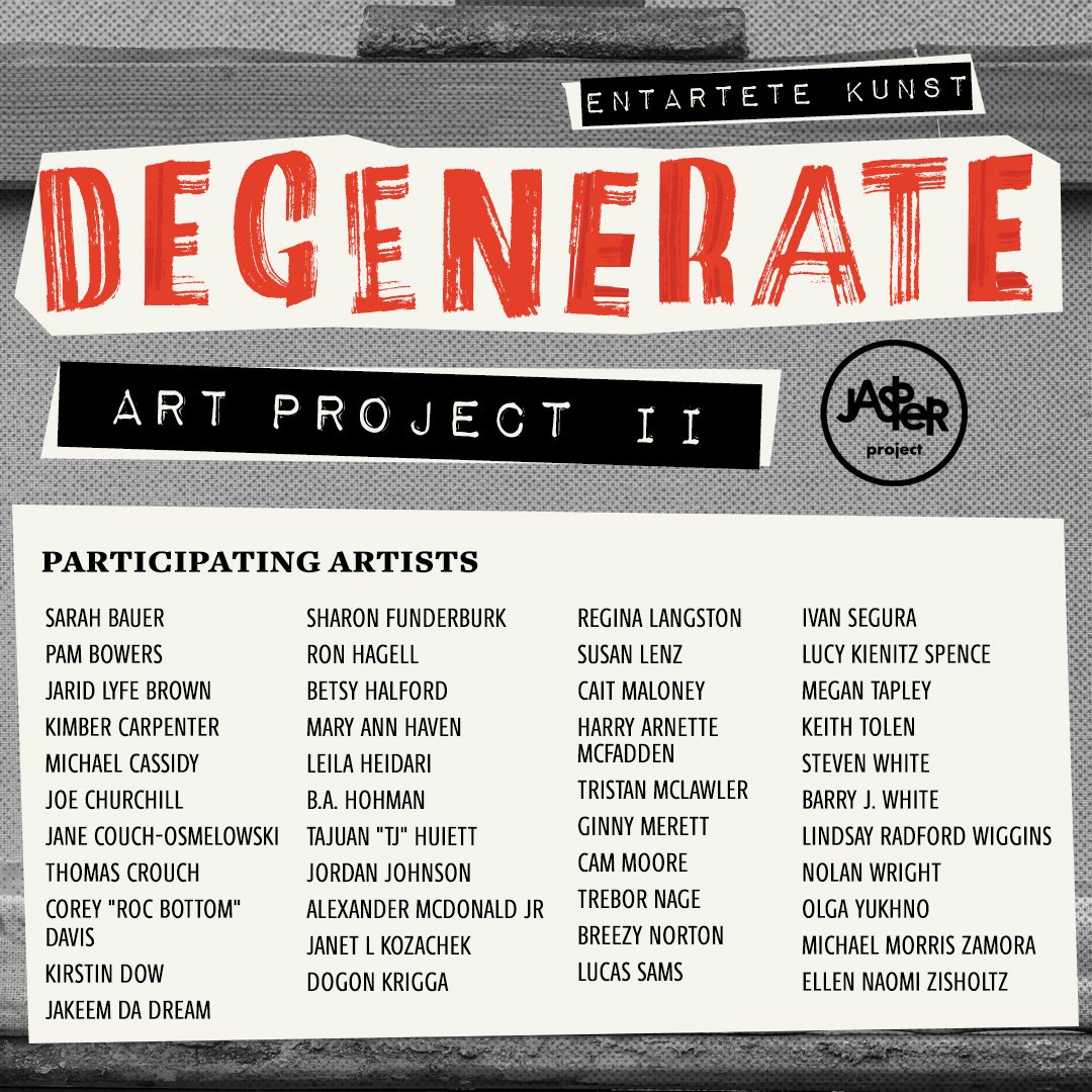 Announcing the Participating Artists in Jasper's 2026 Degenerate Art