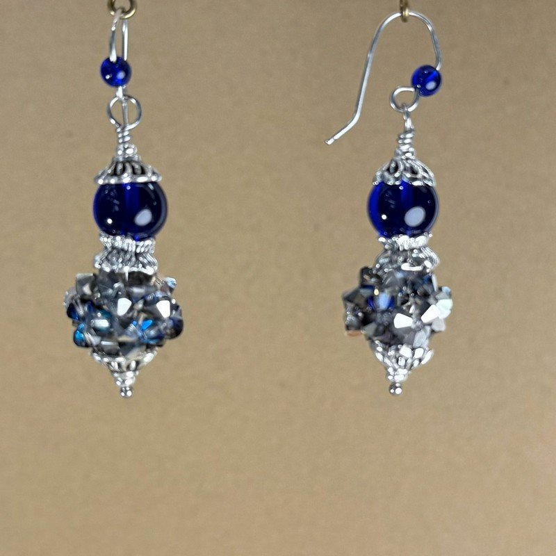 Electroplated Bicone Bubble Earrings