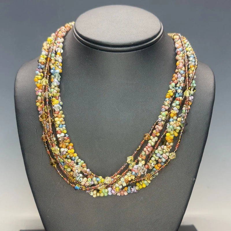 7-Strand Farfalle & Bicone Necklace