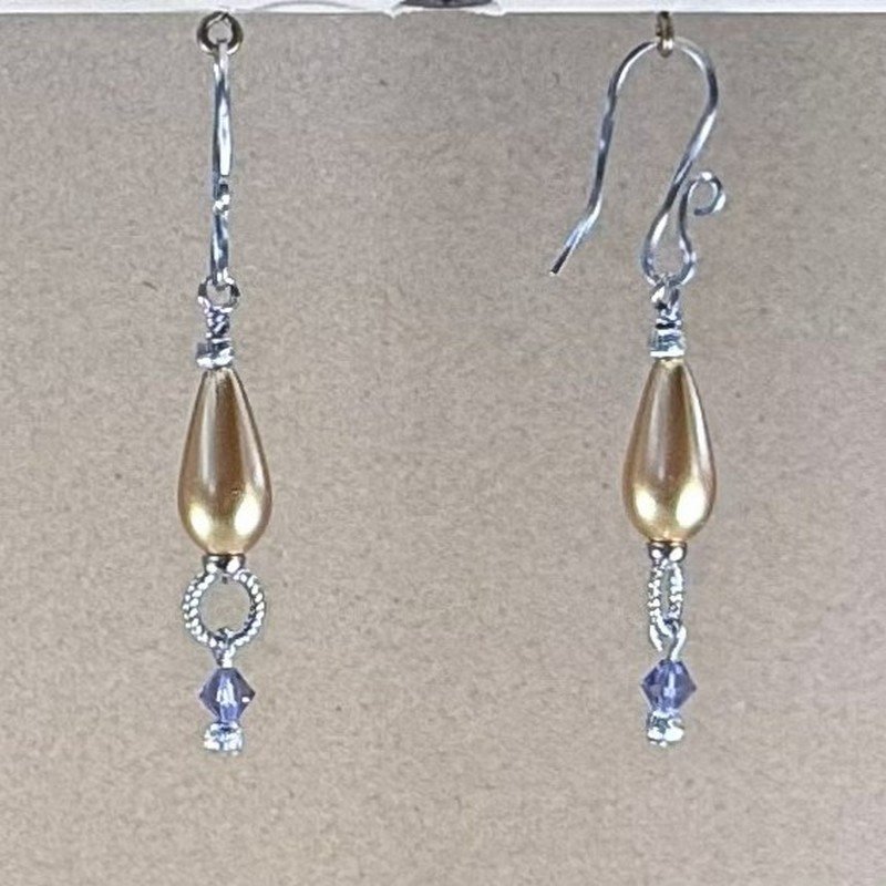 Pearlized Teardrop Dangles