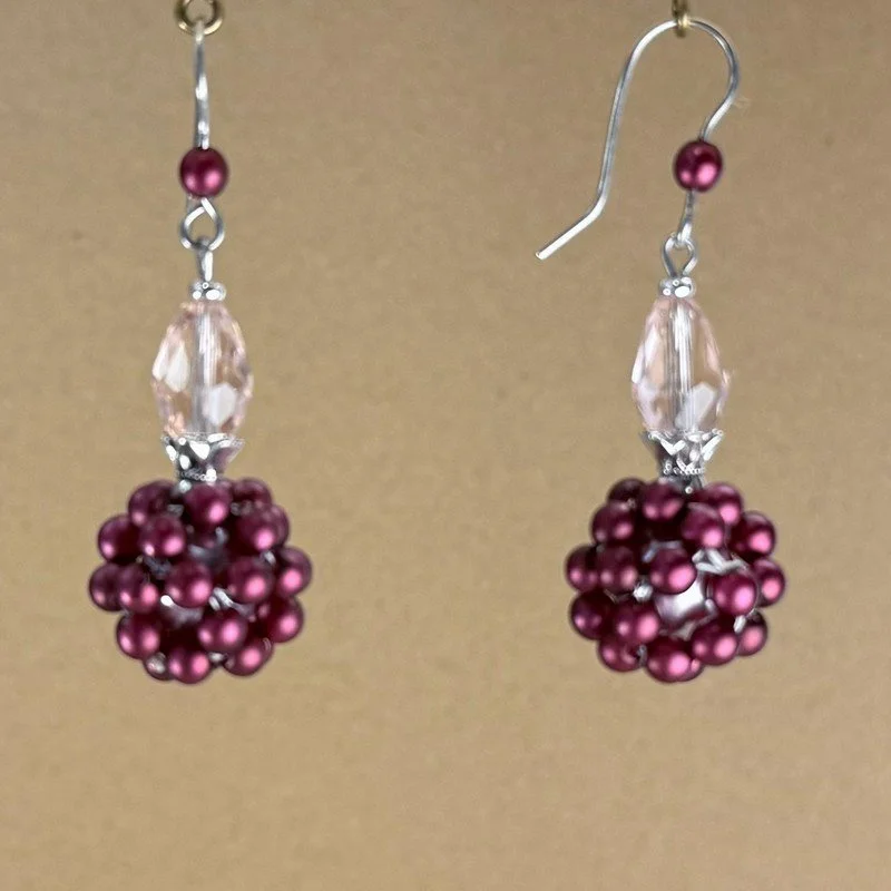 Burgundy Bubble Dangles