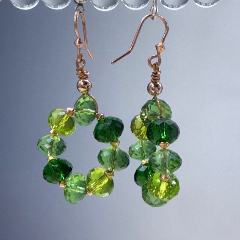 Shades of Green Crystal Dangles